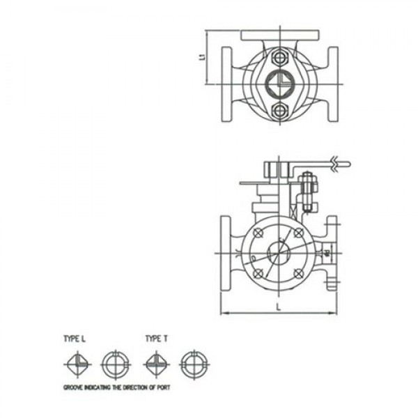 F7381 5K Bronze Cocks Valve – 3 Way – L Type