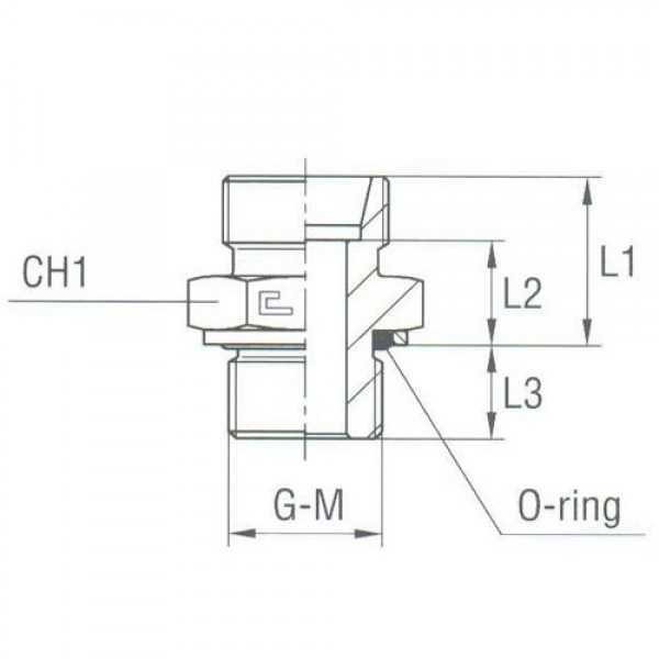 Male Stud Coupling with O-Ring and Washer Thread Metric Parallel – Body Only