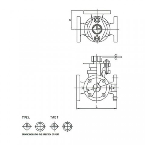 F7381 5K Bronze Cocks Valve – 3 Way – T Type