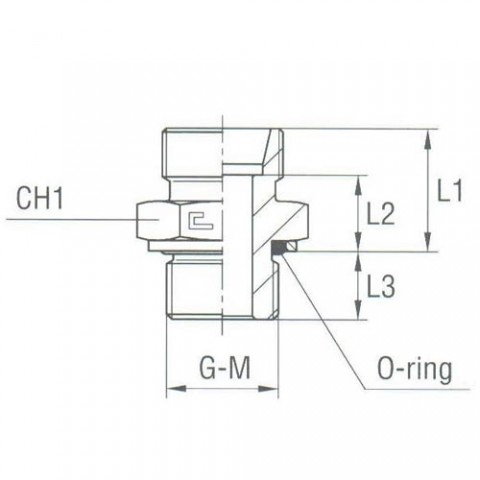 Male Stud Coupling with O-Ring and Washer Thread Metric Parallel – Body Only